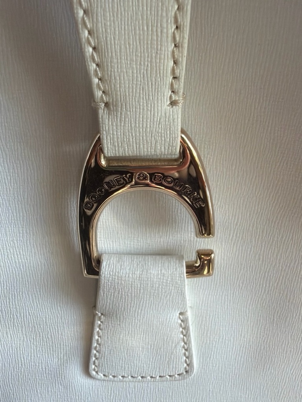 Dooney & Bourke Cream Leather Tote with Removable Pouch and Gold-Tone Hardware - Picture 2 of 5